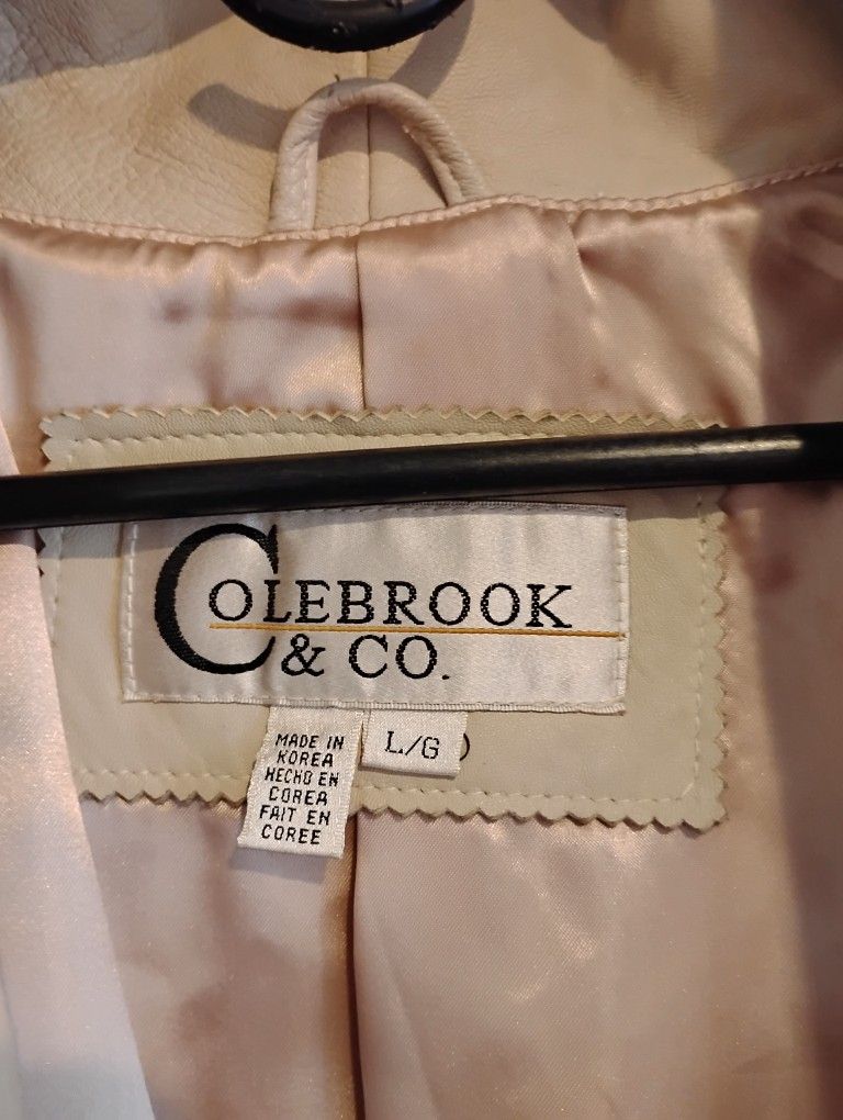 Colebrook & Co Vintage Leather Knee-Length Coat (Size Large)