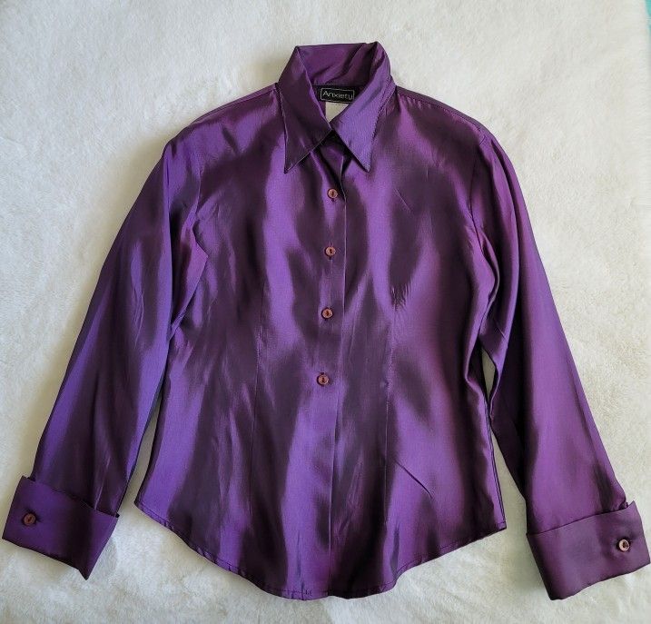 Iridescent Purple Dress Shirt Size S