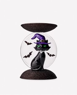 Light-up Cat and Moon Pedestal candleholder