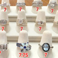 Genuine Sterling Silver 925 Rings Size 7-7.75