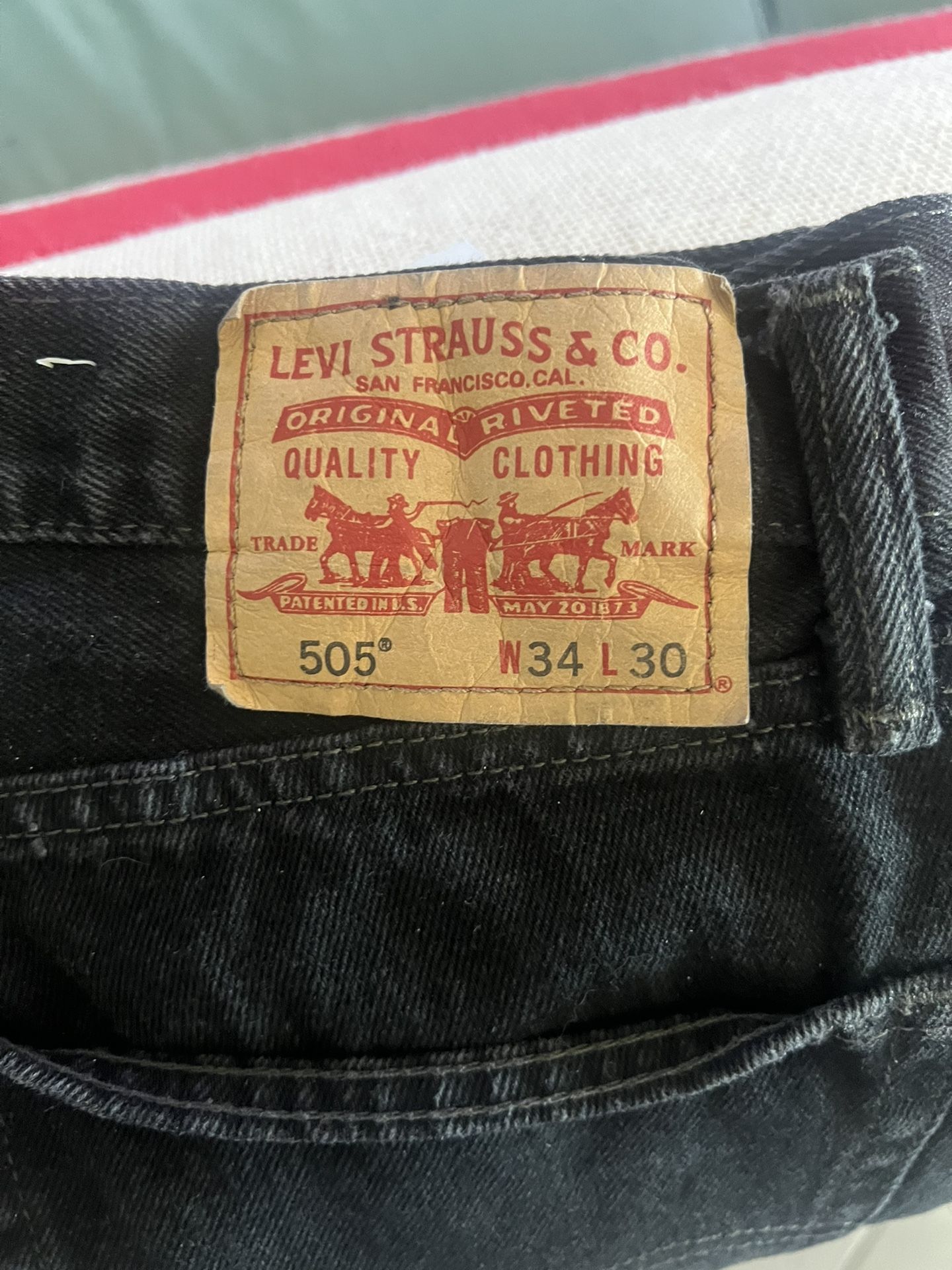Levis 505 Black Straight Leg
