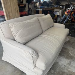 RESTORATION HARDWARE BELGIAN ROLLED ARM SOFA