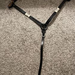 Hilason Western Horse Breast Collar American Leather Rawhide Black