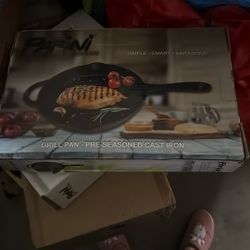 Brand New Grill Pan Cast-Iron In The Box Already Have One Don’t Need Another