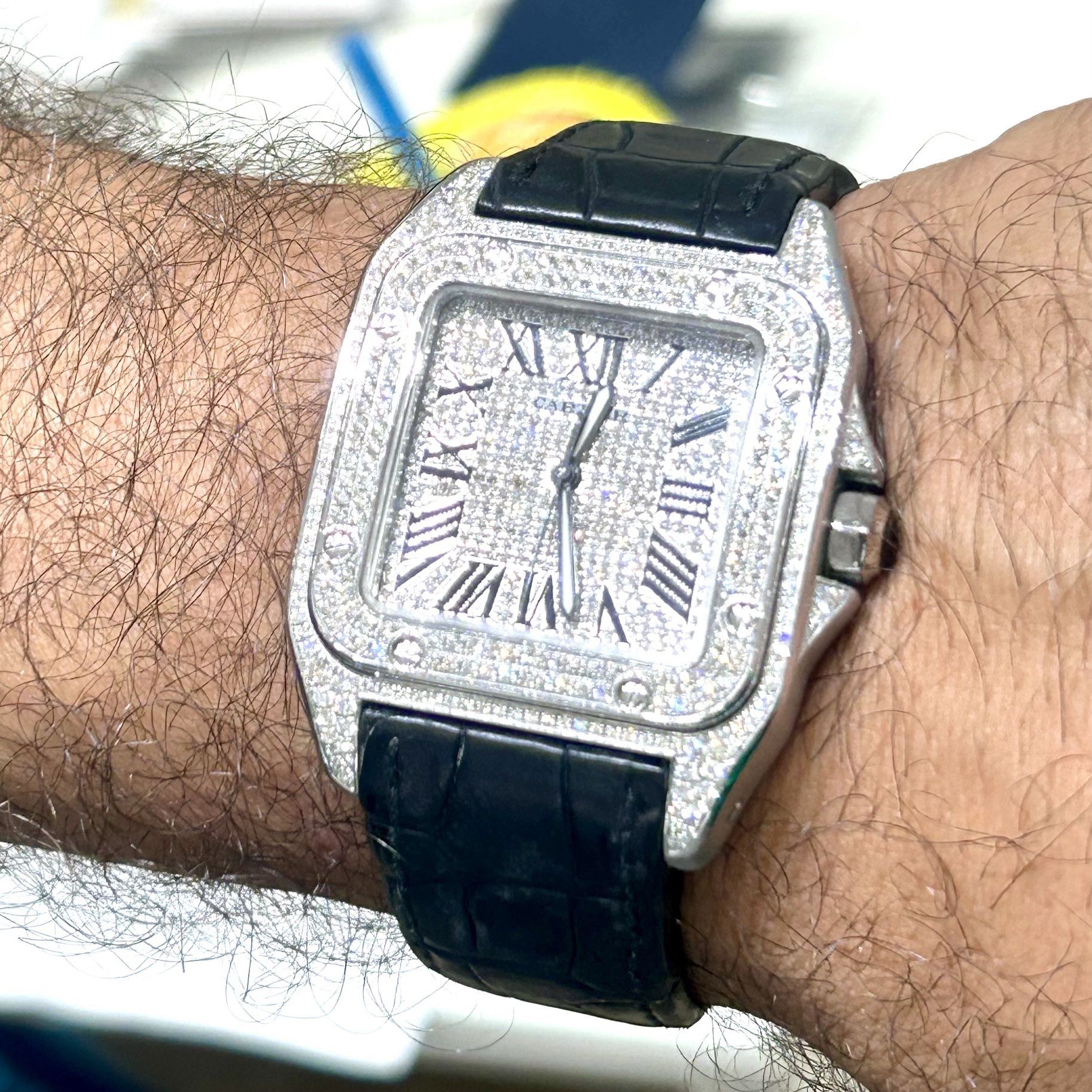 Cartier Santos XL100 Ice-Out watch