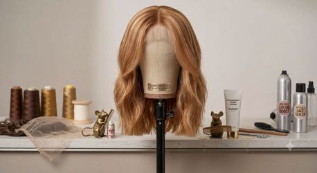 Hand tied lace wig virgin Remy cuticle intact double drawn strawberry blonde wig 180 density 15"