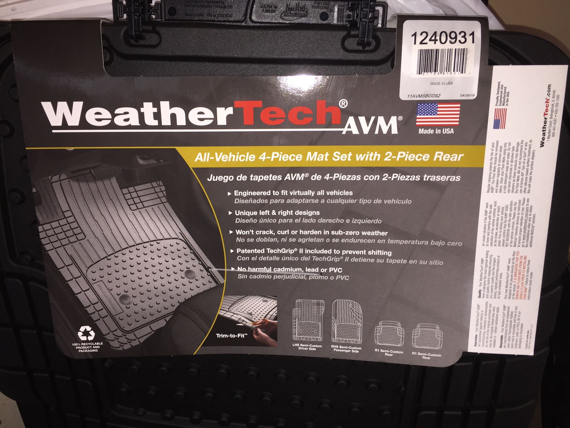 WeatherTech AVM Set of 4 Car Mats *BRAND NEW