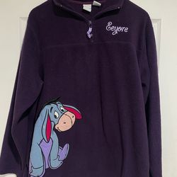Disney eeyore sweater size XL unisex fleece vintage zip pooh
