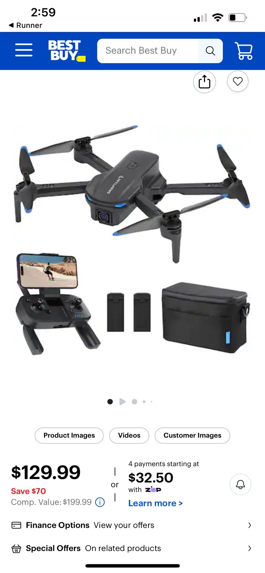 Snaptain - E20 FPV Drone with 2.7K Camera and Remote Controller - Gray
