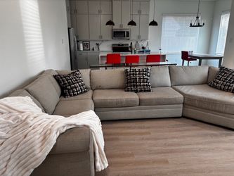 Large Beige Sectional Sofa
