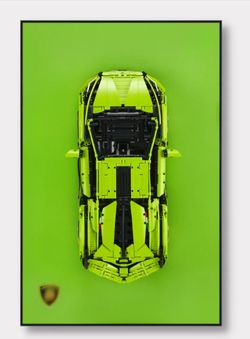 Classic Leather Wall Mount Display for LEGO® Technic™ Lambo Green