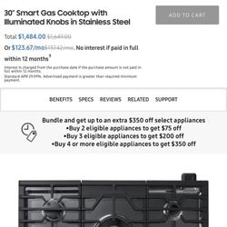 Samsung 30 Inch Smart Gas Cooktop