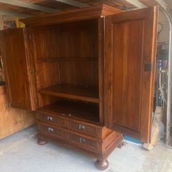 Antique Oak Armoire Wardrobe 