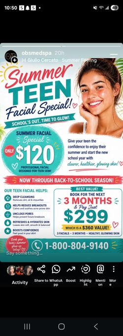 Facial products  for sale