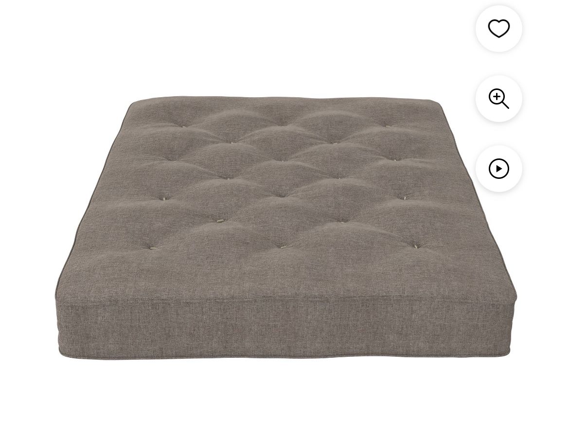 River Street Designs 8 Inch Independently Encased Coil Futon Mattress, Gray Linen