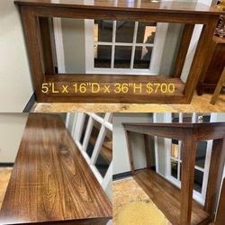 Handmade Solid Poplar Console Table / Sofa Table - Reduced
