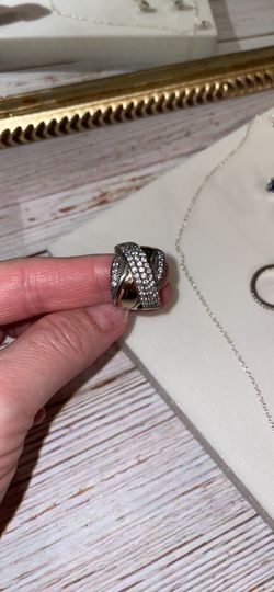 Anillo Plata 925 Con Laminaciones Doradas