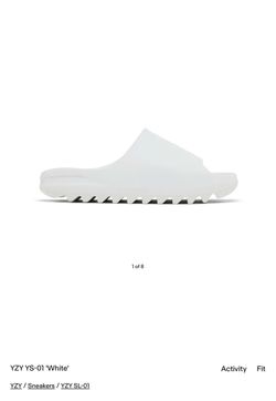 Yeezy slides in white size 8