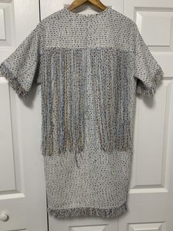 Metallic tweed shift dress