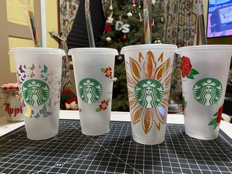 decorated starbucks cups