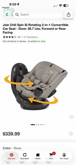 Joie chili spin 360 2 in 1 convertible car seat