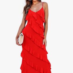 Women Elegant Sling Midi Ruched Bodycon Dress Solid Color Backless Slim Party Cocktail Dresses