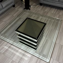Living Room Glass Table and a Side Table