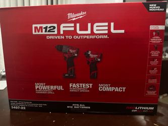 M12 FUEL 12-Volt Lithium-Ion Brushless Cordless Hammer Drill and Impact Driver Combo Kit w/2 Batteries and Bag (2-Tool)
