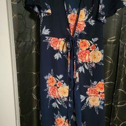 Navy Blue Flora Sundress Size Small