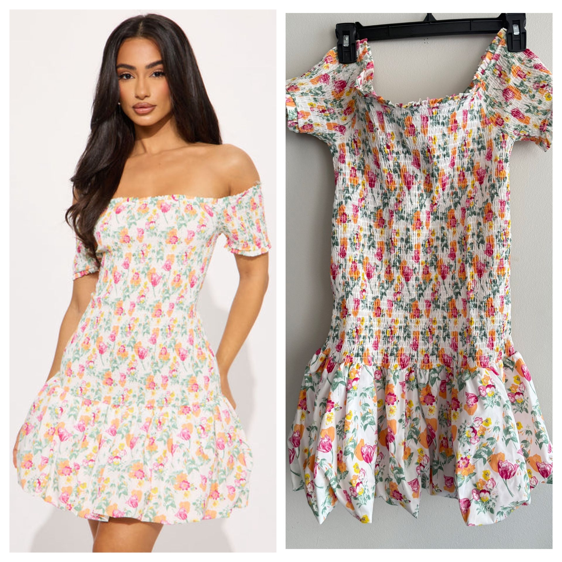 Floral Off-Shoulder Fit and Flare Junior Size XL Dress New