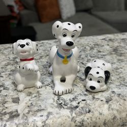 Vintage DISNEY 101 Dalmatians Ceramic Figurine Set