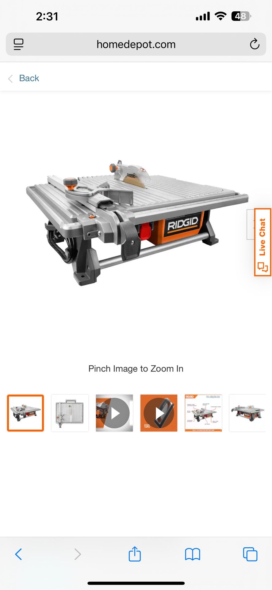 Rigid Tile Saw Works Great No Issues