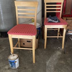 Chairs, Tall, Upholstered (stunning Red Color)
