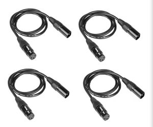 4 Pack XLR Cables Male to Female Microphone Cable