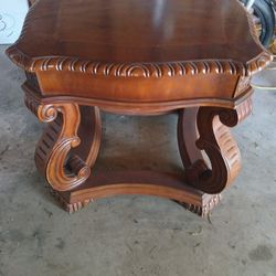 Antique Solid Cherry Wood End Table