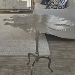 Modern Organic Metal Side Table Sculptural Accent Table