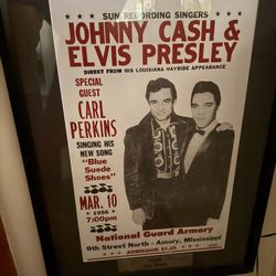Framed Johnny Cash -Elvis Poster