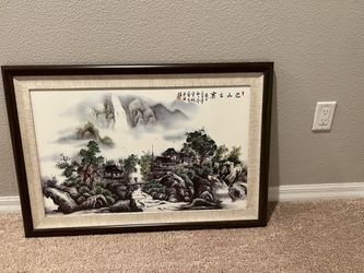 Chinese Porcelain Mountain Scene Art