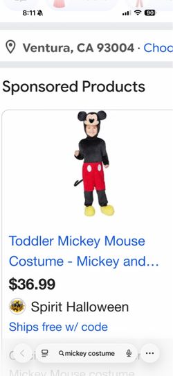 12-18 micky costume no hat