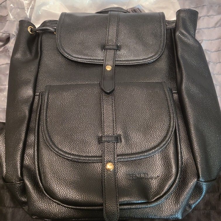 Black Leather Bella Russo Backpack (Brand New)