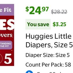 Huggies size 5 58pk