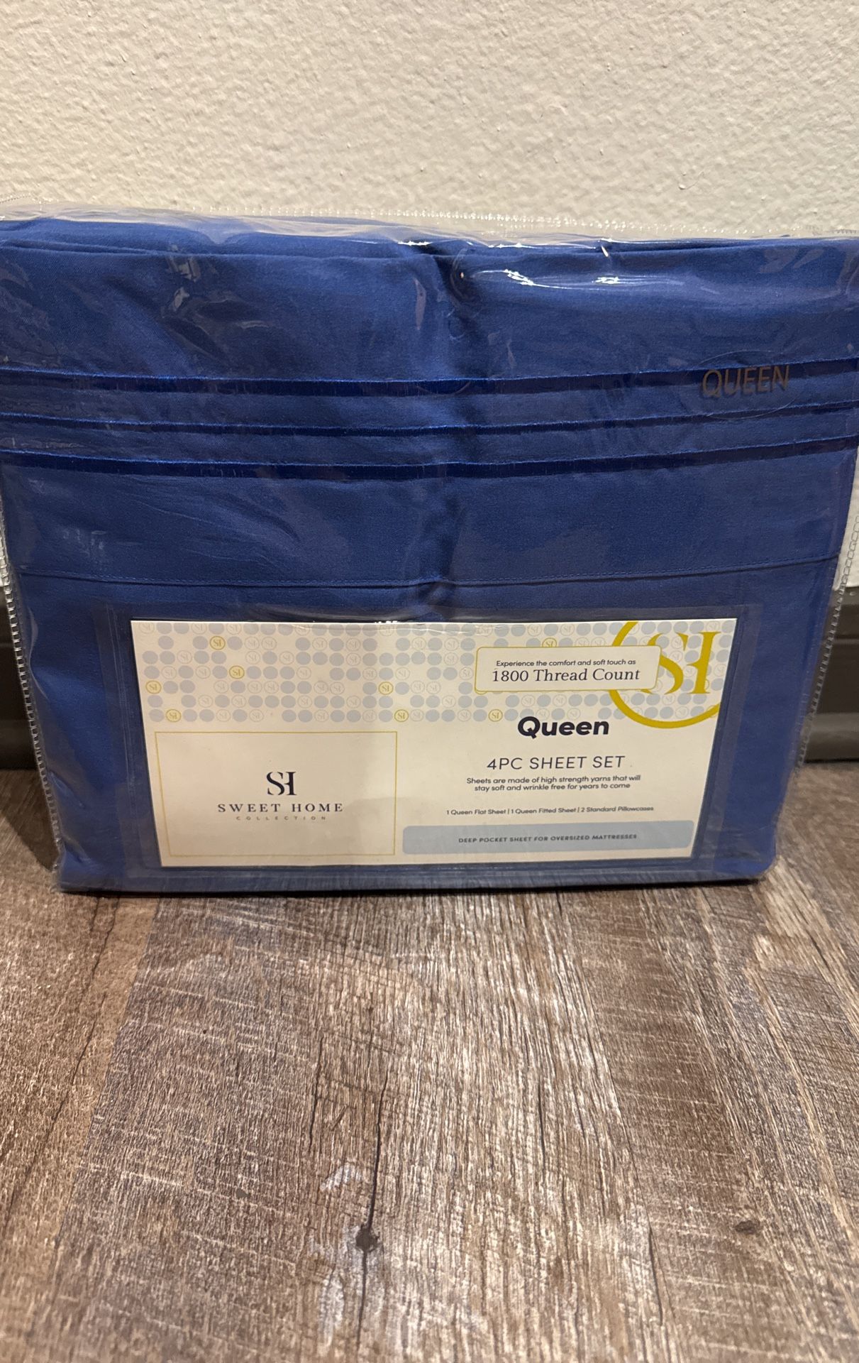 1800 Thread Count Sheet Set- Luxury QueenBedding Set With Flat Sheet, 2 Pillow Cases