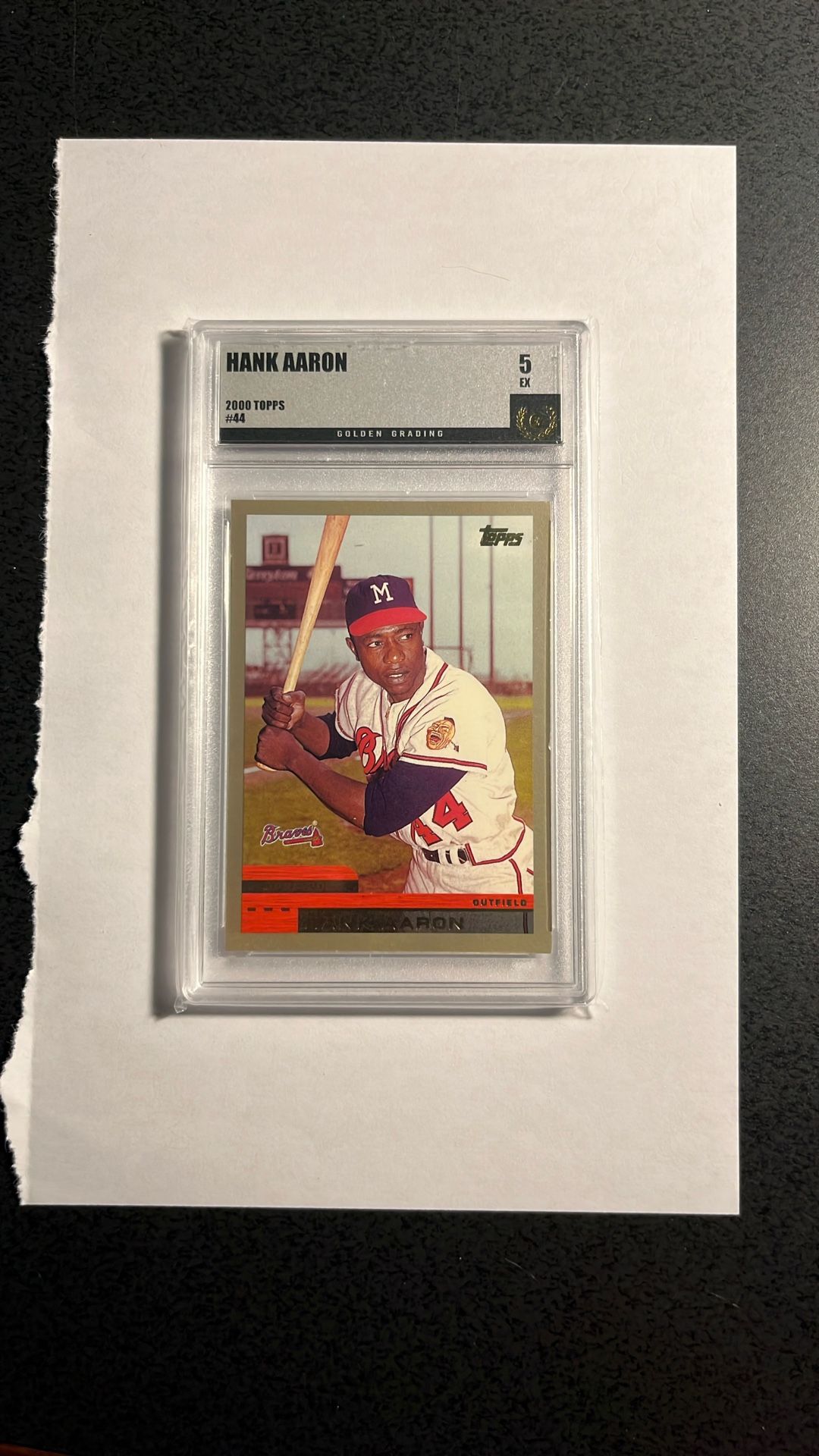 Hank Aaron 2000 Topps Gold Graded Card