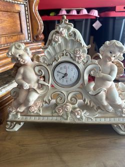 Victorian Cherub Mantel Clock Quartz