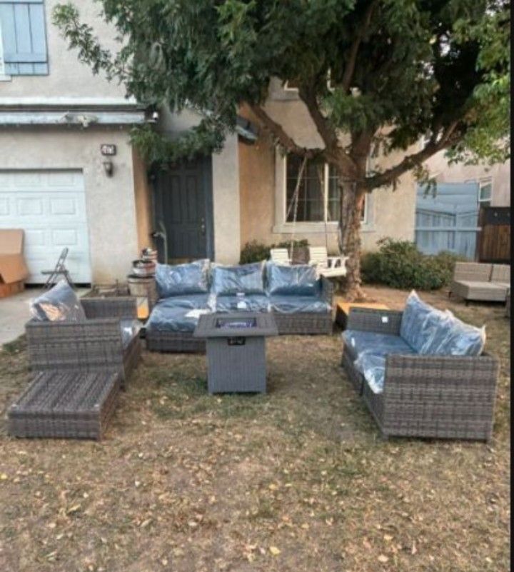 Brand New Patio Furniture Set Patio Outdoor Sofa Set Deep Seating Cushions Full Size Patio Furniture Brand New Fire Pit Propane 🆕🚎🚚🚛🆕