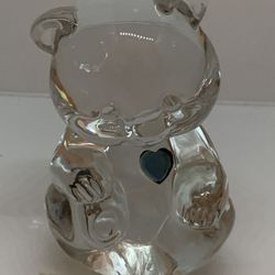 Solid glass bear paperweight