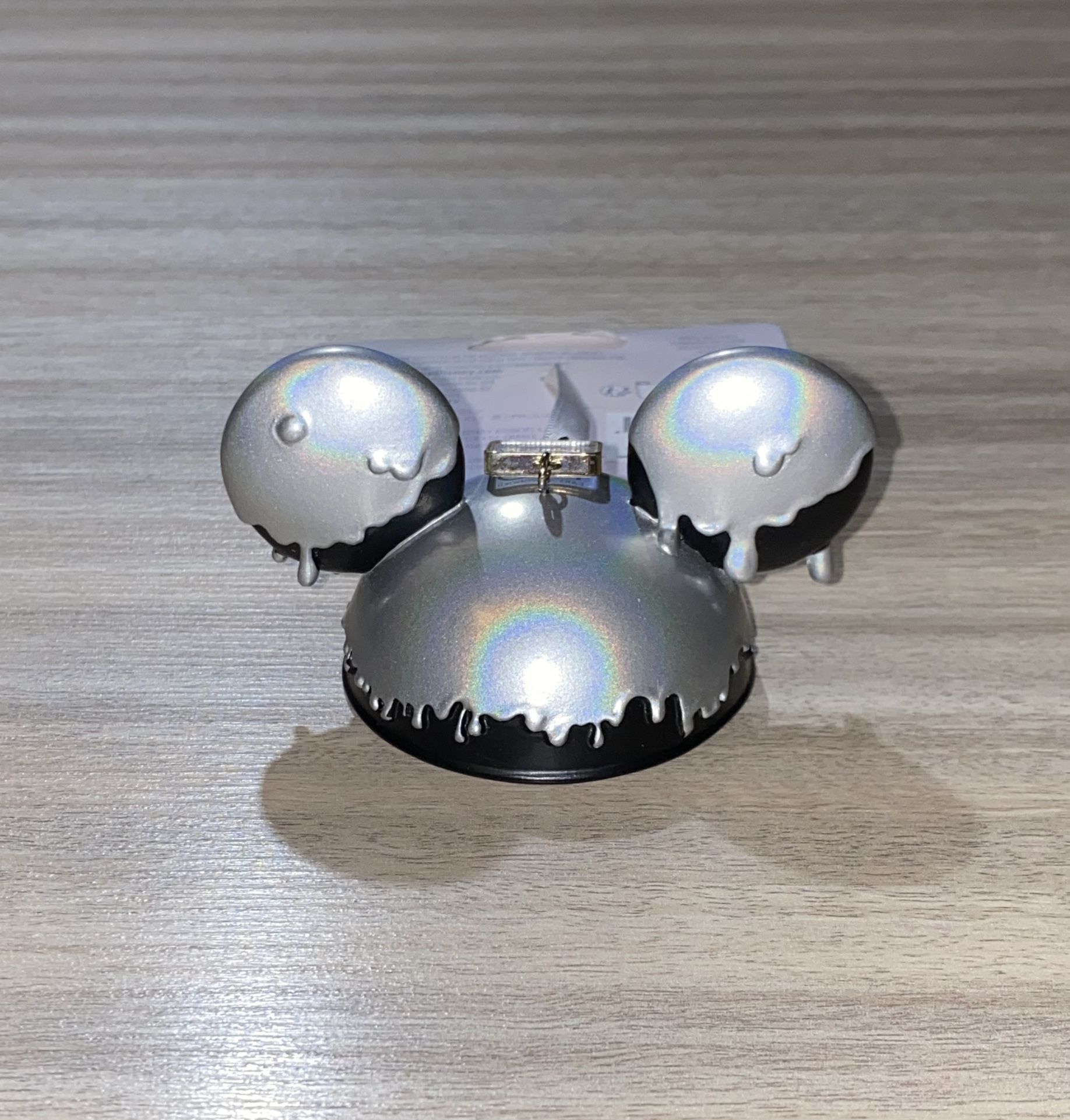New Disney Ornament Mickey Ears 100 Years Wonder Platinum Drip 2023 DLR.