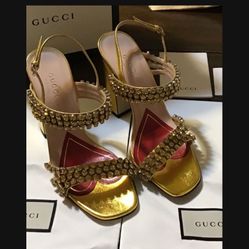 Gucci Leather Sandals Pumps Shoes Heels Size 36 USA Size 6 , Trade for Louis Vuitton Purse 