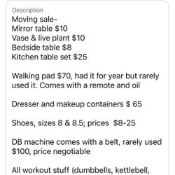 Moving Sale, pickup only 