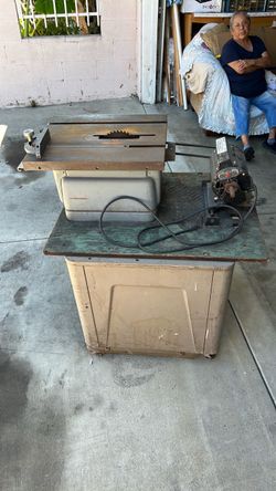 Vintage Table Saw with Cabinet Stand